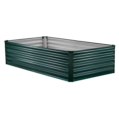 Galvanized Raised Garden Bed, 2.03 x 1.02 x 0.46 m, Rectangular Metal Planter Box Kit Outdoor, Rustproof Elevated Planting Box with Gloves, Alu-Zinc, for Growing Flowers Vegetables, Dark Green