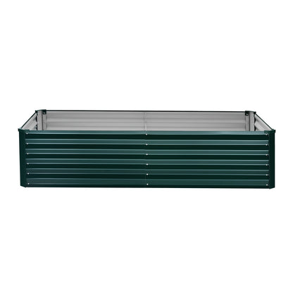 Galvanized Raised Garden Bed, 2.03 x 1.02 x 0.46 m, Rectangular Metal Planter Box Kit Outdoor, Rustproof Elevated Planting Box with Gloves, Alu-Zinc, for Growing Flowers Vegetables, Dark Green