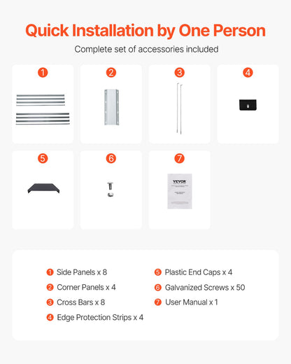 VEVOR Metal Raised Garden Bed 12x4x1 ft Outdoor Galvanized Planter Box Silver