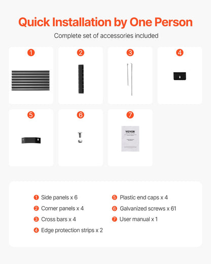 VEVOR Metal Raised Garden Bed 6x3x2ft Outdoor Galvanized Planter Box Dark Gray