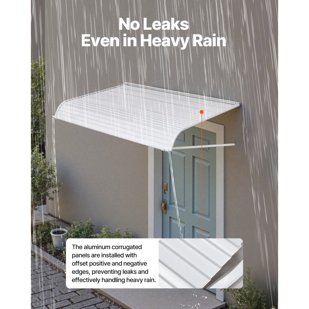 VEVOR Window Awning Door Canopy 60x42 in Aluminum Alloy Front Door Awnings