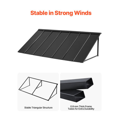VEVOR Window Awning Door Canopy 80x36 in Outdoor Patio Steel Front Door Awnings