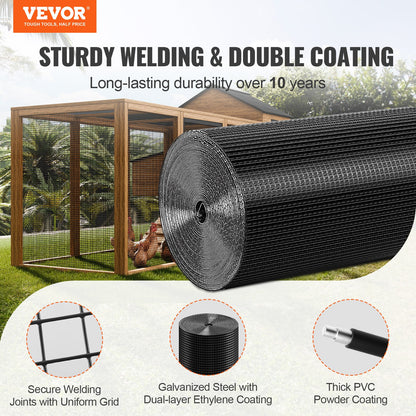 VEVOR Hardware Cloth, 24'' x 100' Galvanized Wire Mesh Roll, 19 Gauge Chicken Wire