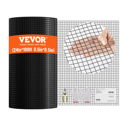 VEVOR Hardware Cloth, 24'' x 100' Galvanized Wire Mesh Roll, 19 Gauge Chicken Wire