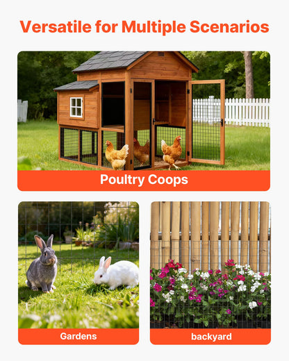 Hardware Cloth 61cm x 7.62m, 2 x 3 in Mesh 16 Gauge Galvanized Wire Mesh Roll, Weather-Resistant Vinyl Coated Chicken Wire Fencing, Heavy Duty Welded Garden Plant Fencing for Rabbit Cage Snake
