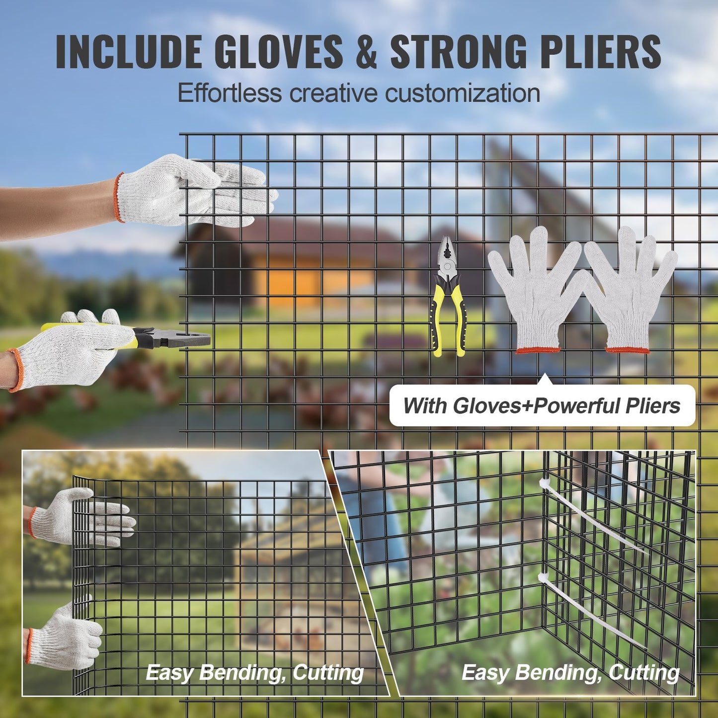 VEVOR Hardware Cloth, 36'' x 100' Galvanized Wire Mesh Roll, 19 Gauge Chicken Wire