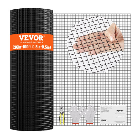 VEVOR Hardware Cloth, 36'' x 100' Galvanized Wire Mesh Roll, 19 Gauge Chicken Wire