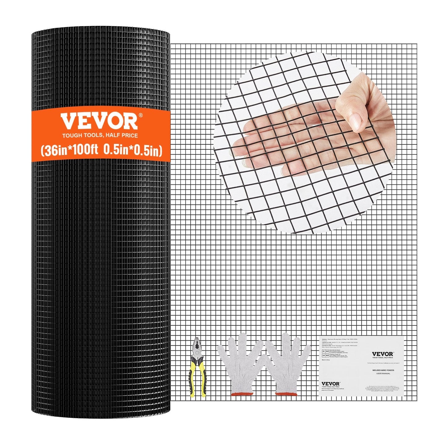 Galvanized Wire Mesh Roll, 0.91m x 30.48m, 19 Gauge, for Animal Fencing
