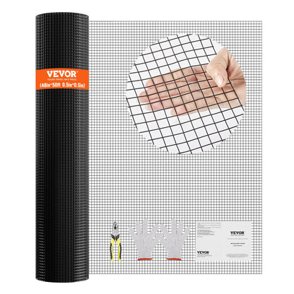 VEVOR Hardware Cloth, 48'' x 50' Galvanized Wire Mesh Roll, 19 Gauge Chicken Wire