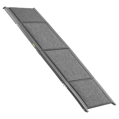 Dog Ramp for Cars, 1800 × 432 mm, Folding Pet Ramps for Medium & Large Dogs up to 113 kg, Pet Stair Ramp with Non-Slip Felt Rug Surface, Portable Outdoor Dog Car Ramps for SUV & Truck