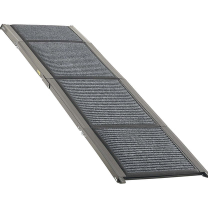 Dog Ramp for Cars, 1800 × 432 mm, Folding Pet Ramps for Medium & Large Dogs up to 113 kg, Pet Stair Ramp with Non-Slip Felt Rug Surface, Portable Outdoor Dog Car Ramps for SUV & Truck