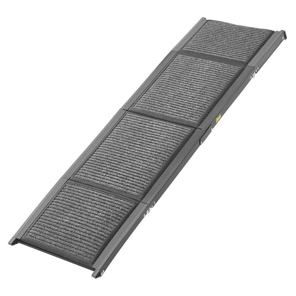 Dog Ramp for Cars, 1800 × 432 mm, Folding Pet Ramps for Medium & Large Dogs up to 113 kg, Pet Stair Ramp with Non-Slip Felt Rug Surface, Portable Outdoor Dog Car Ramps for SUV & Truck