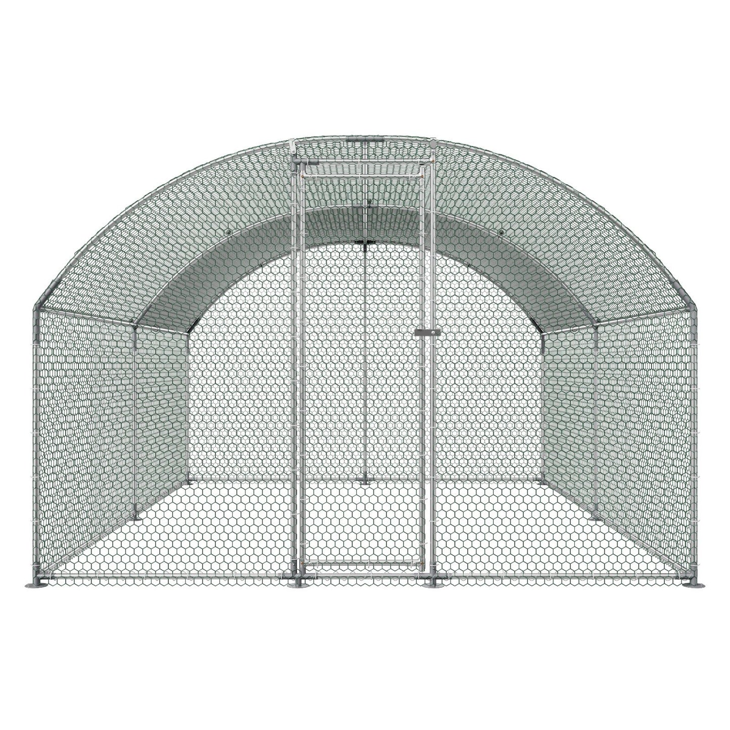 Metal Chicken Coop, 9.8x13.1x6.5 ft Large Walk-in Chicken Runs with Cover, Doom Roof Hen House Enclosure with Security Lock, Outdoor Duck Rabbit Cage Poultry Pen for Backyard, Farm, Yard