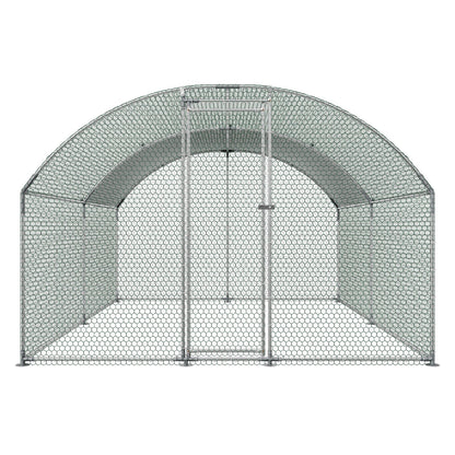 Metal Chicken Coop, 9.8x13.1x6.5 ft Large Walk-in Chicken Runs with Cover, Doom Roof Hen House Enclosure with Security Lock, Outdoor Duck Rabbit Cage Poultry Pen for Backyard, Farm, Yard