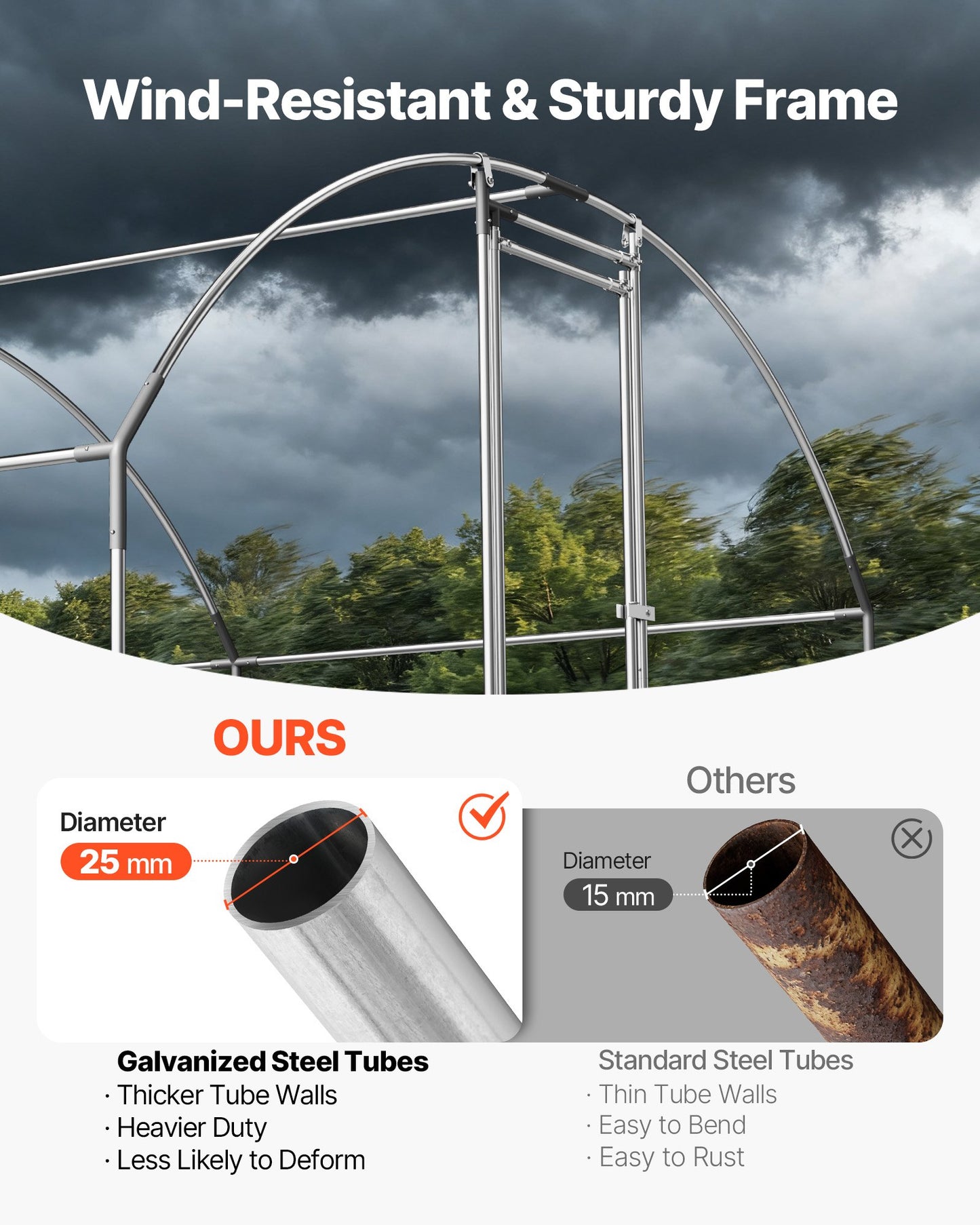 Large Metal Chicken Coop, 3 x 6 x 2 m, Walk-in Chicken Runs with Waterproof Cover, Dome Roof Hen House Enclosure with Lock, Outdoor Duck Rabbit Cage Poultry Pen for Backyard, Farm, Yard Use