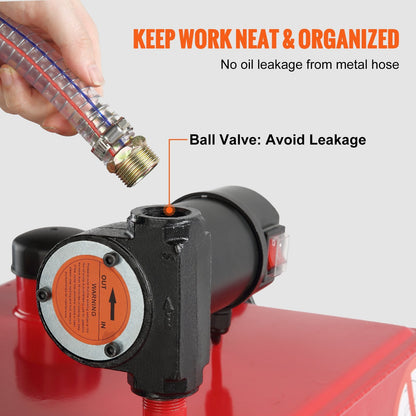 30 Gallon Fuel Storage Tank with 180W Electric Pump and Rubber Wheels