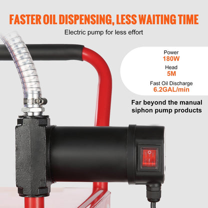 30 Gallon Fuel Storage Tank with 180W Electric Pump and Rubber Wheels