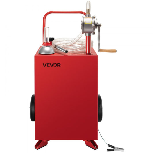 VEVOR 20 Gallon Fuel Caddy Gasoline & Diesel Fuel Tank with Manual Pump Red
