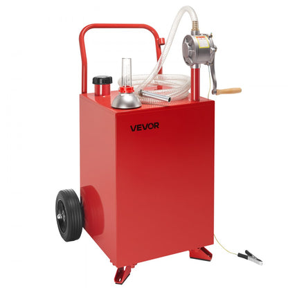 VEVOR 20 Gallon Fuel Caddy Gasoline & Diesel Fuel Tank with Manual Pump Red