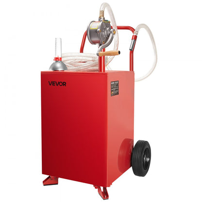 VEVOR 20 Gallon Fuel Caddy Gasoline & Diesel Fuel Tank with Manual Pump Red