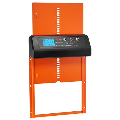 Automatic Chicken Coop Door, Battery Powered Chicken Coop Door with Timer & Manual Setting, Anti-Pinch Security, Durable Aluminum Alloy, Chick Run Gate Opener with Waterproof Sealing, Orange
