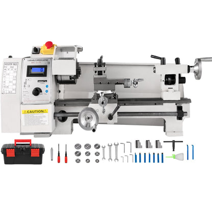 Mini Metal Lathe 0.2x0.35m, 2250 RPM Variable Speed, Precision Machine 650W