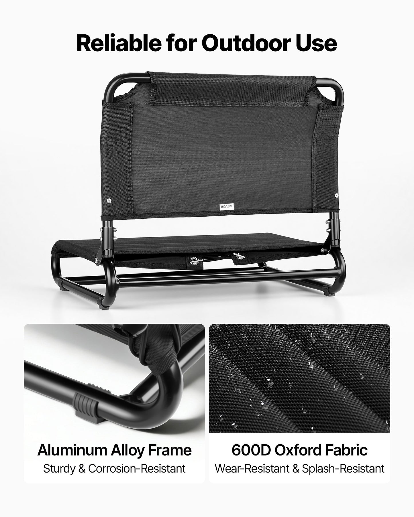 Kayak Seat, Folding Kayak Seat with Comfortable Back Support, Aluminum Alloy Frame & 600D Oxford Fabric, Easy Assembly for Paddling, Fishing and Recreational Kayaking