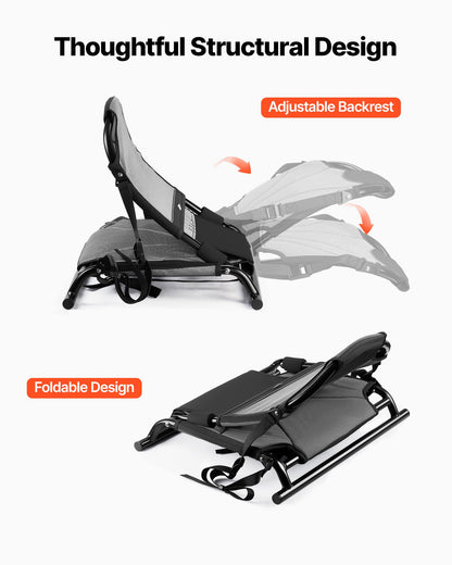 Kayak Seat, 1 Pack 34 mm Raised Height, Universal Foldable Canoe Seat with Adjustable Back Support, Adjustable Straps, and Aluminum Alloy Frame for Sit-on-Top/Fishing/Inflatable Kayaks & Canoes