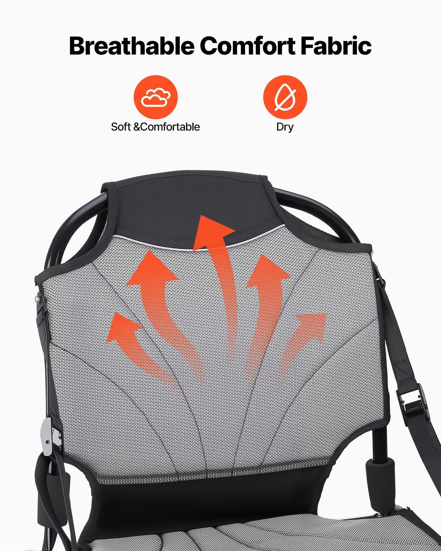 Kayak Seat, 1 Pack 34 mm Raised Height, Universal Foldable Canoe Seat with Adjustable Back Support, Adjustable Straps, and Aluminum Alloy Frame for Sit-on-Top/Fishing/Inflatable Kayaks & Canoes