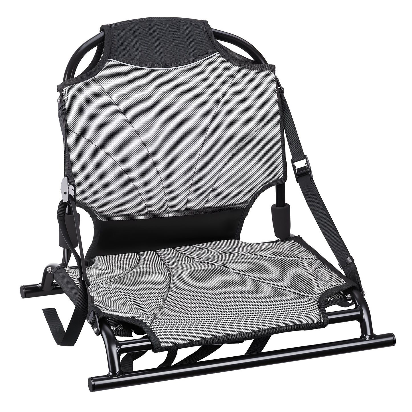 Kayak Seat, 1 Pack 34 mm Raised Height, Universal Foldable Canoe Seat with Adjustable Back Support, Adjustable Straps, and Aluminum Alloy Frame for Sit-on-Top/Fishing/Inflatable Kayaks & Canoes