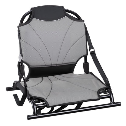 Kayak Seat, 1 Pack 34 mm Raised Height, Universal Foldable Canoe Seat with Adjustable Back Support, Adjustable Straps, and Aluminum Alloy Frame for Sit-on-Top/Fishing/Inflatable Kayaks & Canoes
