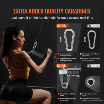 LAT Pulldown Attachment, Cable Machine Rowing V-bar Attachment, Tricep Pull Down Bar, Back Strength Training Rubber Coated Handle Grip, Bicep Curl Tricep Lat Pulldown Bar for Home Gym Fitness