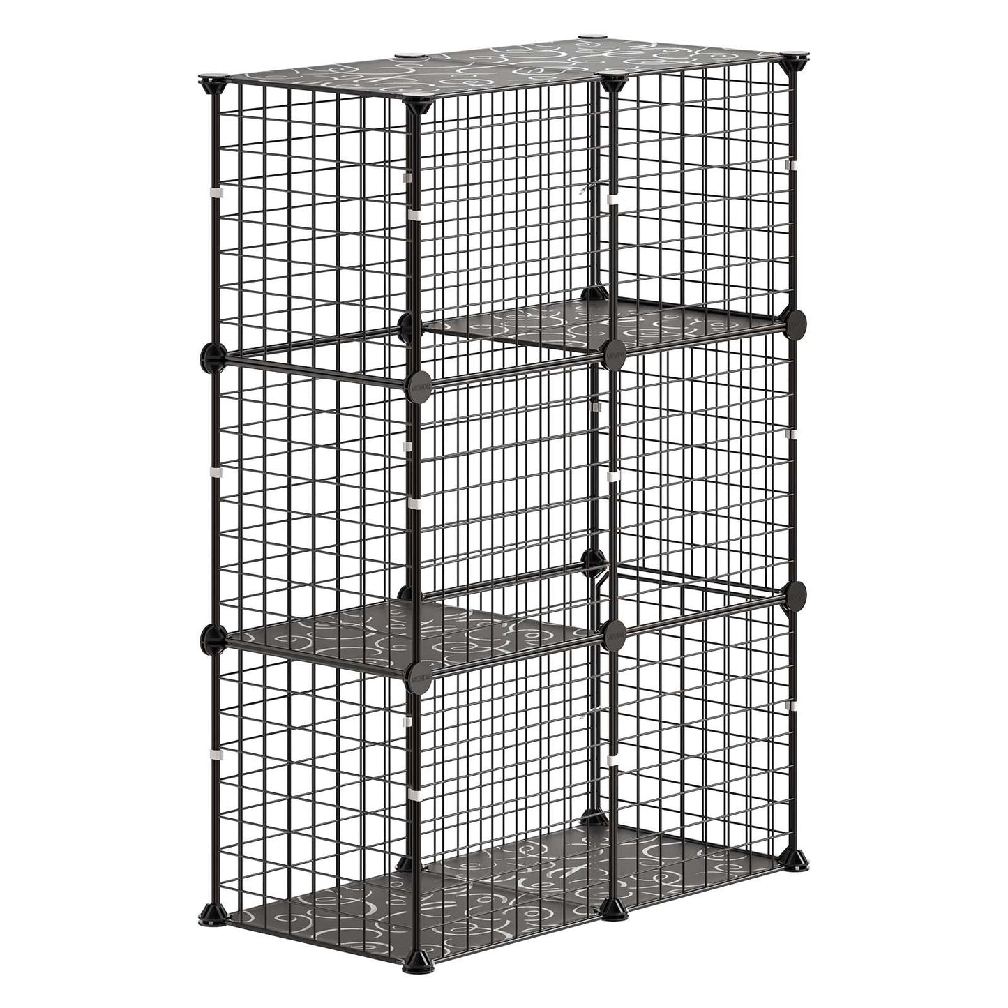 Cat Cage 3-Tier 71.1x35.5x104.1 cm DIY Cat Playpen Indoor Enclosure, Detachable Metal Wire Kennel Crate, Large Exercise Place Ideal for 1-2 Cats, Kittens, Rabbits, Ferrets & Small Animals, Black