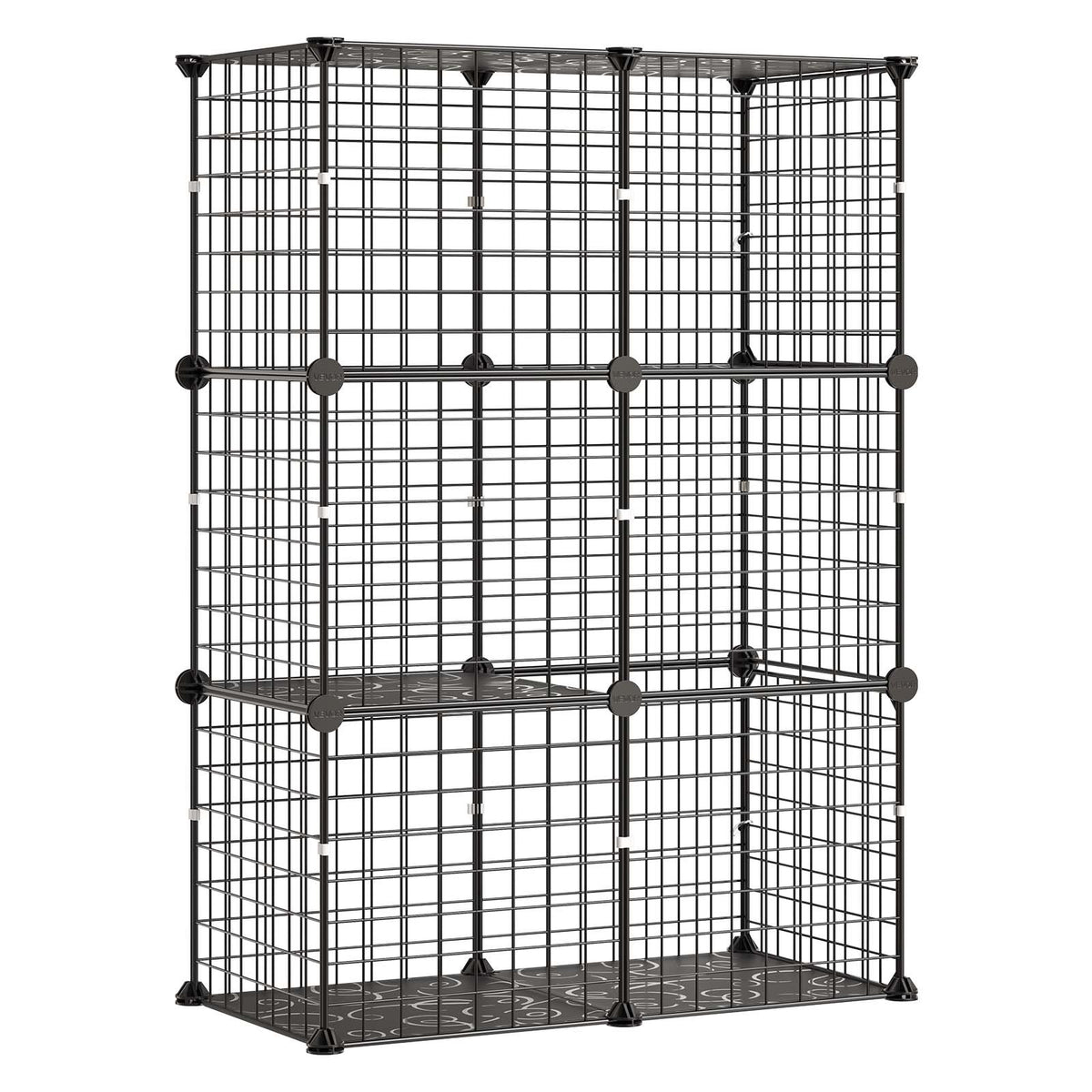 Cat Cage 3-Tier 71.1x35.5x104.1 cm DIY Cat Playpen Indoor Enclosure, Detachable Metal Wire Kennel Crate, Large Exercise Place Ideal for 1-2 Cats, Kittens, Rabbits, Ferrets & Small Animals, Black