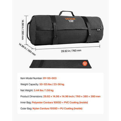 VEVOR Workout Sandbag Heavy Duty Fitness Bag for CrossFit and Weight Training