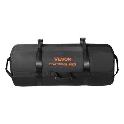 Workout Sandbag, Heavy Duty Workout Power Bags with Handles, 56-90 kg Adjustable Slam Bag for Fitness Strength Weight Training Cross-Training, Home Gym Exercise, Black (Unfilled)