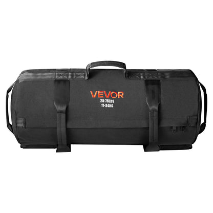Workout Sandbag, Heavy Duty Workout Power Bags with Handles, 11-34 kg Adjustable Slam Bag for Fitness Strength Weight Training Cross-Training, Home Gym Exercise, Black (Unfilled)