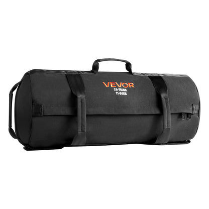 Workout Sandbag, Heavy Duty Workout Power Bags with Handles, 11-34 kg Adjustable Slam Bag for Fitness Strength Weight Training Cross-Training, Home Gym Exercise, Black (Unfilled)