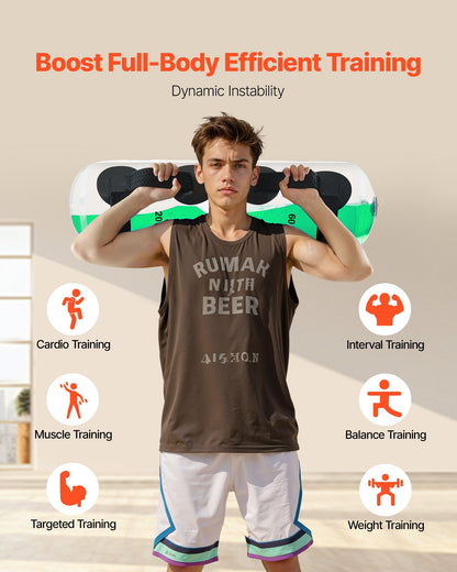 Water Weights Aqua Bag, Large Aqua Bags for Workout, 31.75 kg Adjustable Portable Stability Fitness & Full Body Exercise Equipment, for Strength Core and Balance Training, Home Gym Exercise