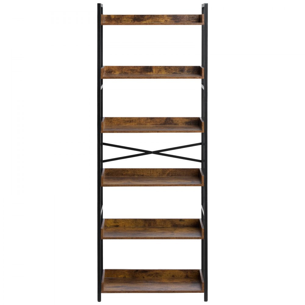 VEVOR Metal Bookshelf Rustic Bookshelf 6-Tier for Living room Bedroom & Office