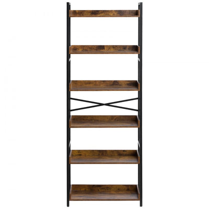VEVOR Metal Bookshelf Rustic Bookshelf 6-Tier for Living room Bedroom & Office