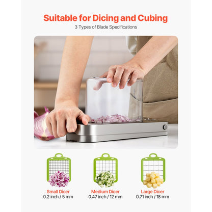 Vegetable Chopper Food Veggie Cutter 3 Blades Onion Slicer with Container