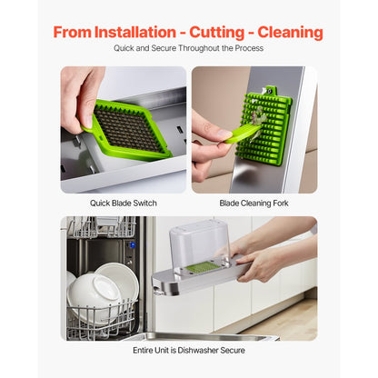 Vegetable Chopper Food Veggie Cutter 3 Blades Onion Slicer with Container