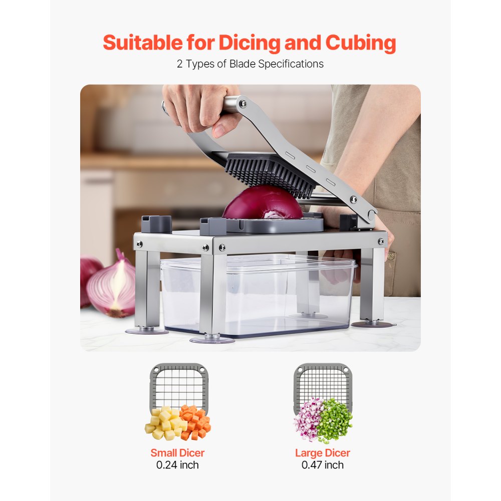 VEVOR Vegetable Chopper Mandoline Slicer All-in-1 Food Veggie Cutter 9 Blades