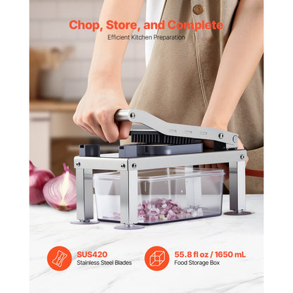 VEVOR Vegetable Chopper Mandoline Slicer All-in-1 Food Veggie Cutter 8 Blades