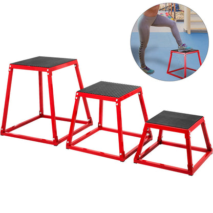 VEVOR Plyometric Platform Box 12 Inch 18 Inch 24 Inch Plyometric Boxes red plyometric