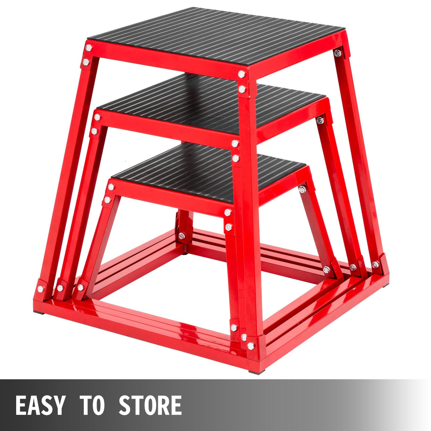 VEVOR Plyometric Platform Box 12 Inch 18 Inch 24 Inch Plyometric Boxes red plyometric