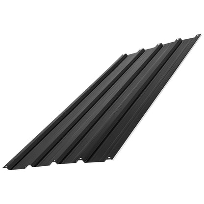 Metal Roof Panels, 20Pcs 9.2 sq.m Galvanized Steel Roofing Panels, High Impact Corrugated Tin Gazebo Top with Screws, Gloves, Heavy Duty for Gazebos, Chicken Coop Sheds Stables Patio, Black