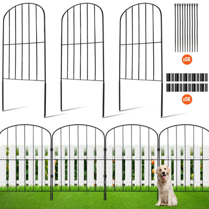 Garden Animal Barrier Fence, Metal Dog Fence for Yard, 28 Panels, 61 x 33 cm