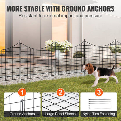 VEVOR Garden Fence, 75×93 cm Animal Barrier Fence, Underground Decorative Garden